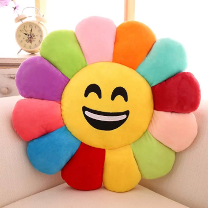 

Pillows Emoticonos Chair Cushion Emoji Office Seat Cushion Flower Shape Decorative Smile Face Throw Pillows Cushions Home Decor