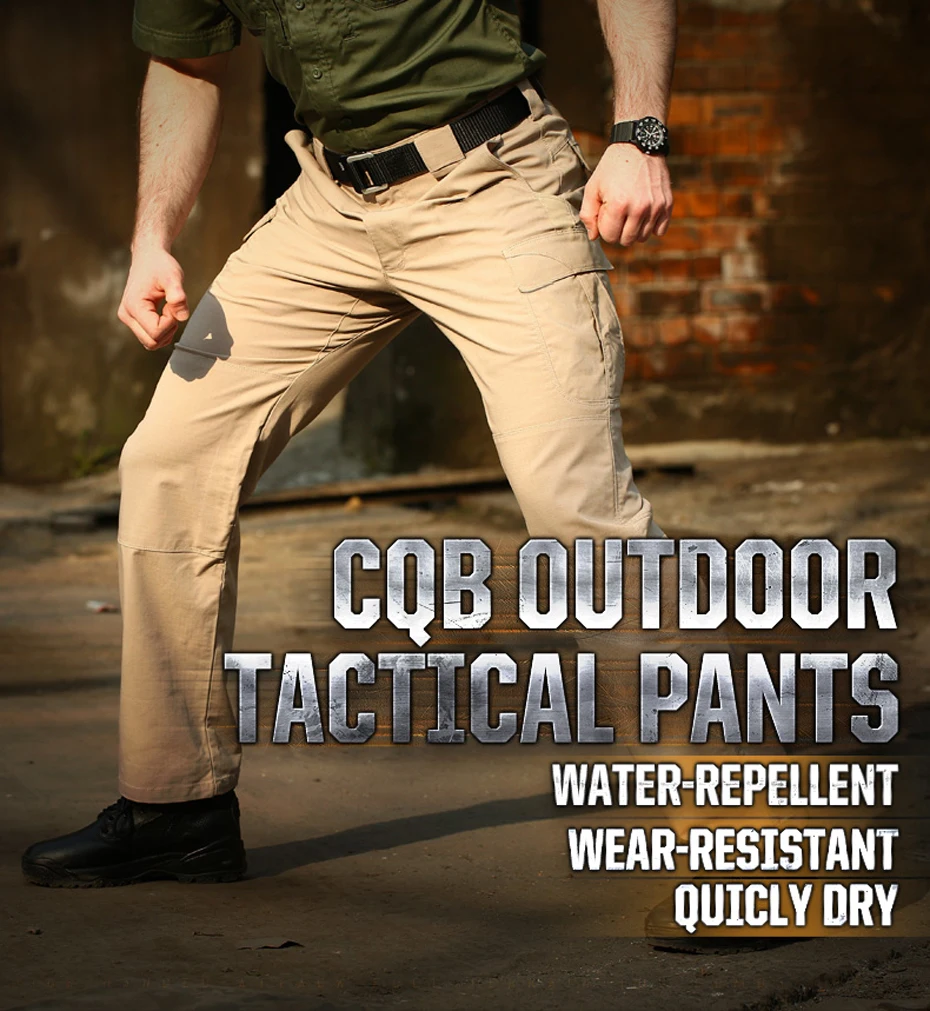 CQB Outdoor Sports Tactical Men's Pants Four Seasons Multi-pocket for Hunting Climbing Riding Plus Size Hiking Trousers