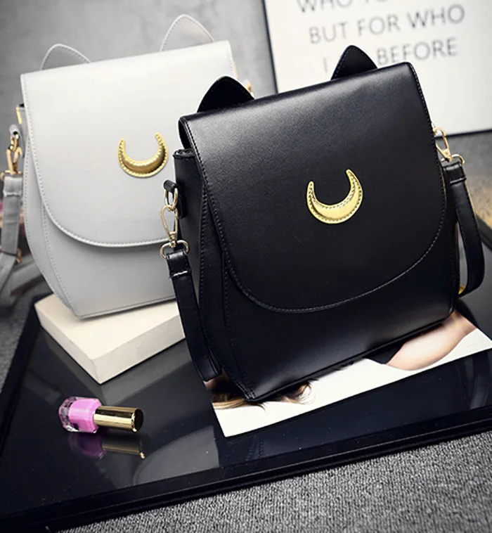 

ONEFULL NEW FASHION pu leather backpack women zipper Lunar kitten fashion backpack female leisure travel bag backpack brand