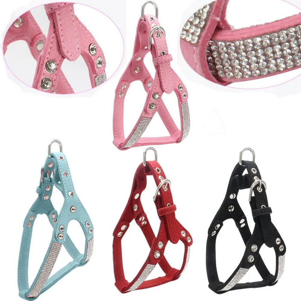 Rhinestone Pets Chest Straps Double-deck Exceed The Dog. Soft Down Noodles Cortex Tow Articles JJ-XQ13 |