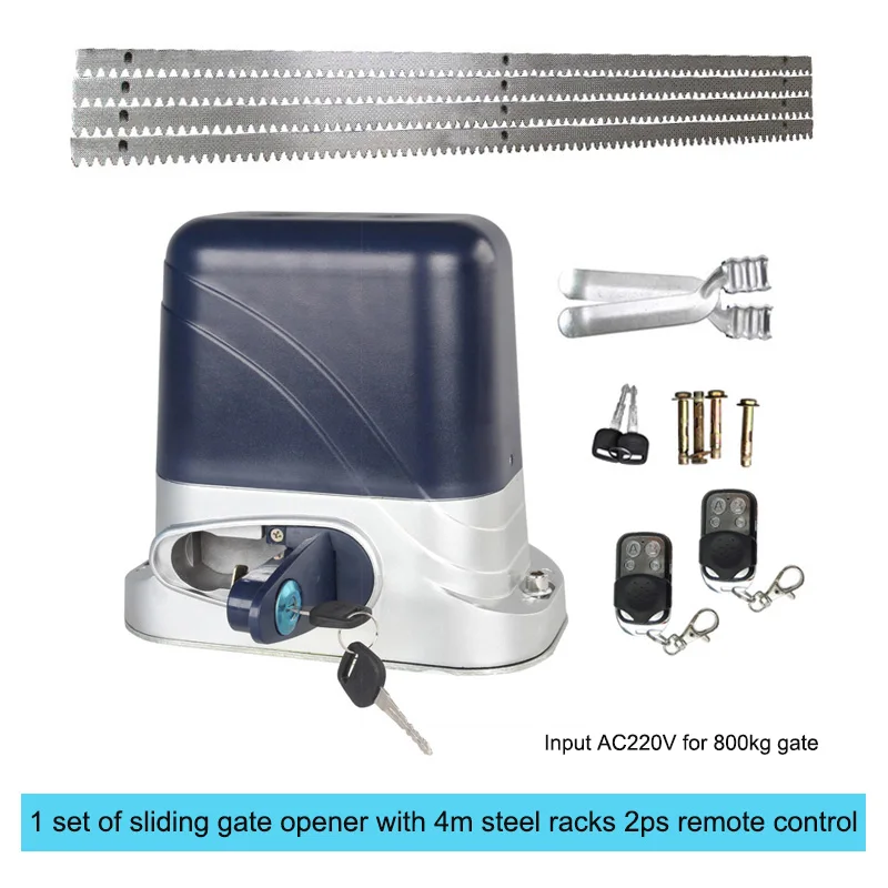 

Sliding door motor heavy duty door opener, 800KGS with 4 m rack (sensor, button, alarm light optional)