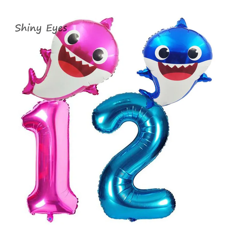 

Shiny Eyes Baby Shark 1st Birthday Party Theme Foil Balloons 3d Baby Shark 1 2 3 4 5 6 7 8 9 Birthday Party Decorations Supplies