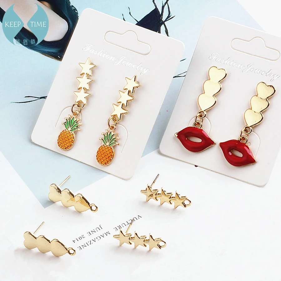 

Ritoule DIY accessories Korea love star earringspalmbeach three alloy material pendant pendant earrings earrings.