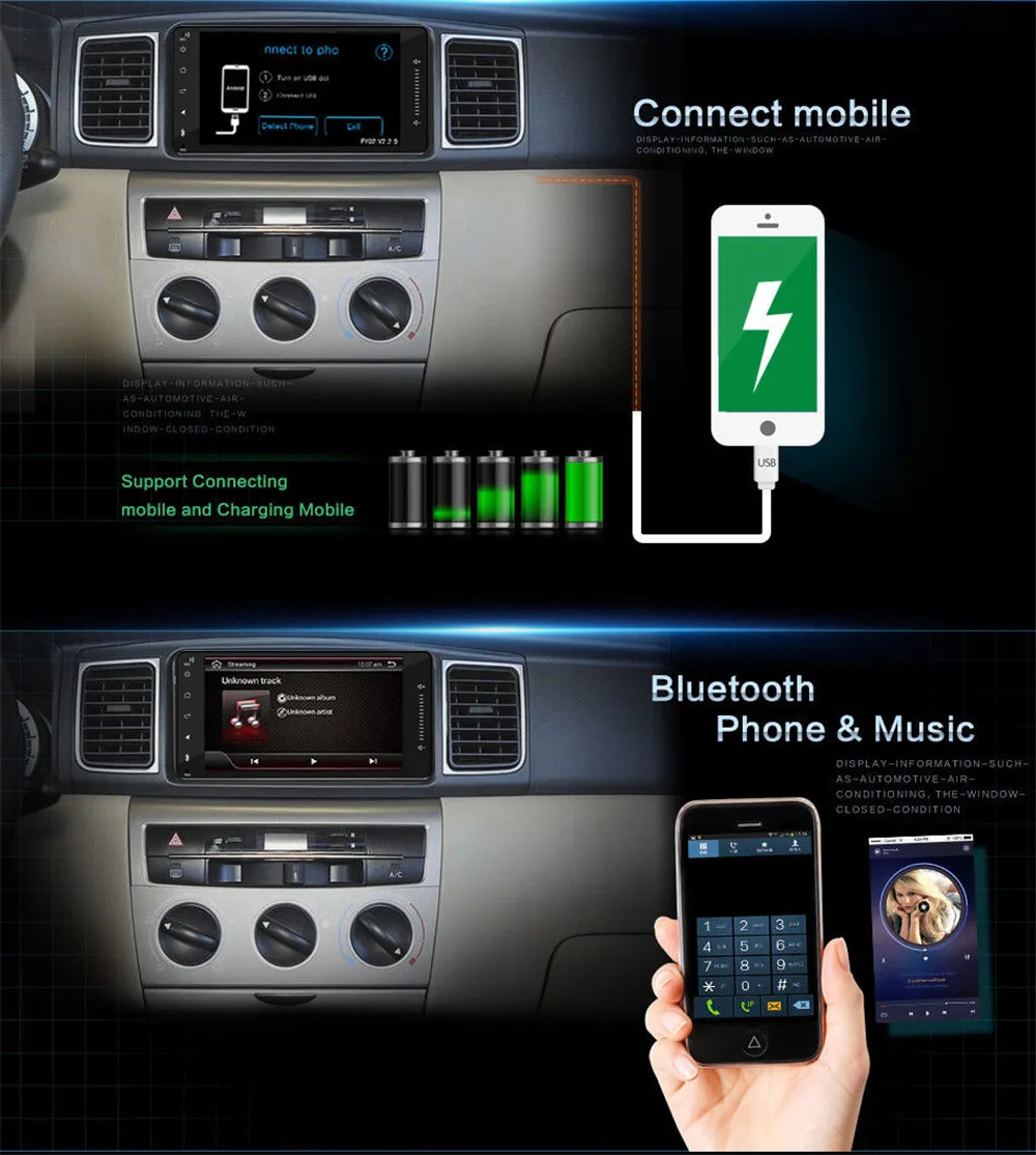 Excellent 7 "مزدوجة 2 الدين سيارة راديو ستيريو لتويوتا كورولا الروبوت 8.1 2/16 GB Autoradio سيارة MP5 لاعب GPS WiFi بلوتوث 5