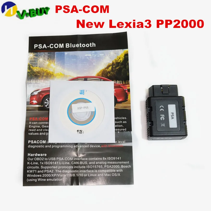 

2019 New Arrival PSA-COM Bluetooth For PSACOM PSA COM Diagnostic Program for Pegeot/Citoen Replacement of Lexia-3 PP2000