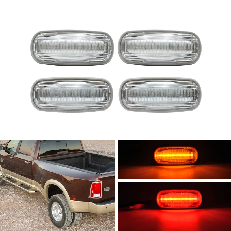 Заменить OEM# 55077458AA светодиодные боковые Габаритные сигнальные огни для Dodge ram 2500 3500 2003-2009 Янтарный красный светодиодные фонари