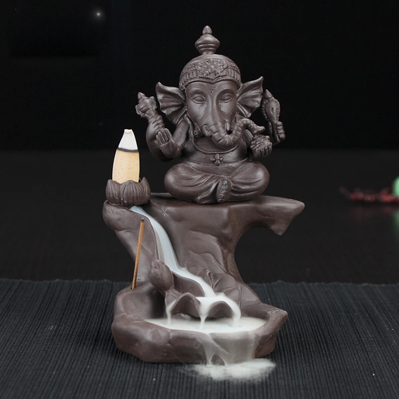 F Индийский Слон задний поток благовония горелки буддистская Ganesha подставка для