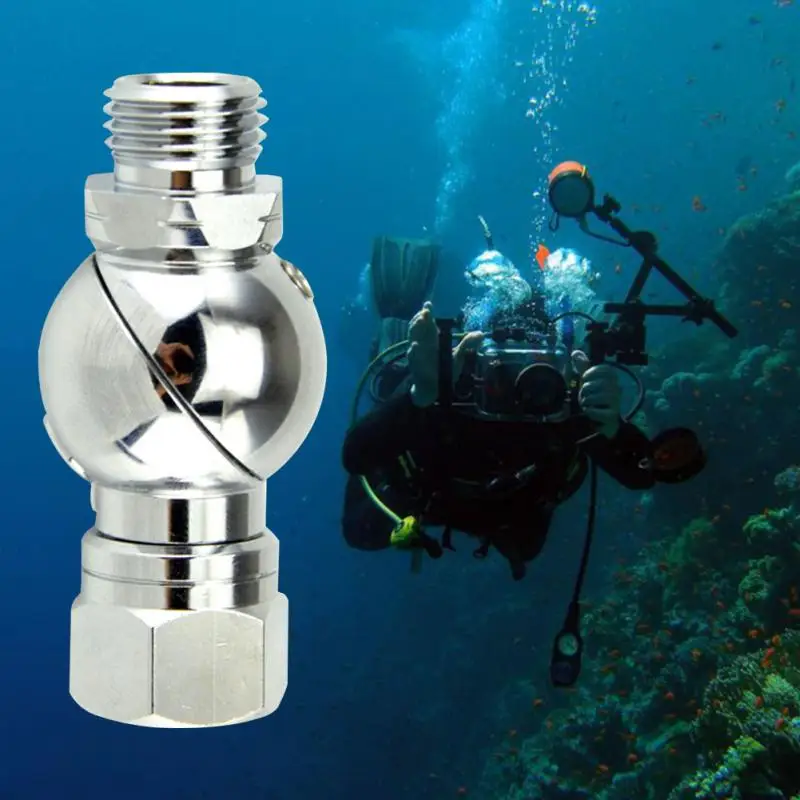 

Water Sports Threaded Flexible Accessories Breathing Snorkelling Durable 360 Degree Swivel Adapter Secondary Tools Diving Metal