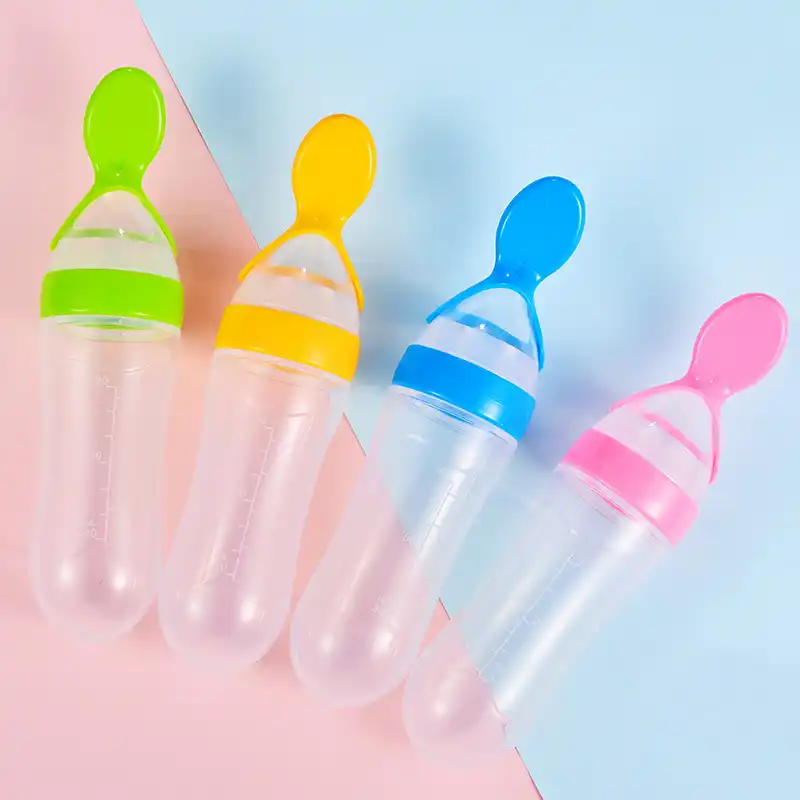 Baby Feeder Silicone Baby Food Dispensing Spoon Toddler Feeding