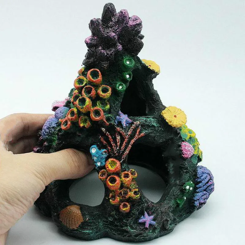 Resin Artificial Aquarium Coral Decoration Fish Tank Hollow Coral Reef