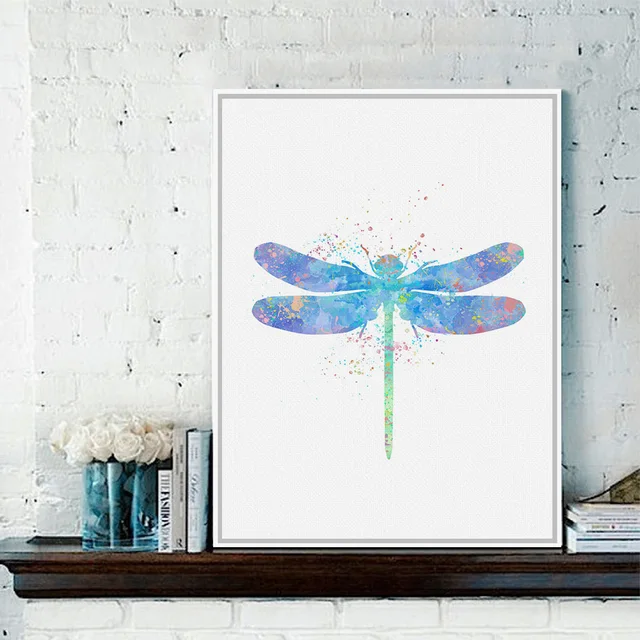 Watercolor Japanese Dragonfly Movie Art Print Poster Wall Picture Canvas Painting No Framed Kids Room Home Watercolor Japanese Dragonfly Movie Art Print Poster Wall Picture Canvas Painting No Framed Kids Room Home
