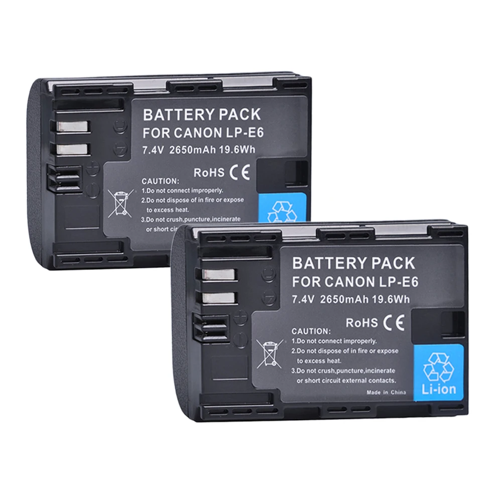 Batmax 2 Pz 2650Mah Lp-E6 Lp E6N Batteria Per Canon Eos 5D Mark Ii Iii 5Ds 5Ds R 6D 7D 60D 60Da 70D 80D 7D Mark Ii Iii Xc10