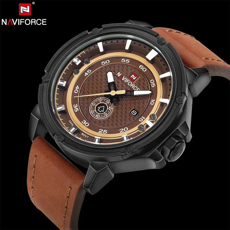 NAVIFORCE Original Luxury Brand Fashion Men Quartz Analog Sport Watches