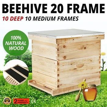 

Beehive 20 Frame Box Kit (10 Deep-10 Medium) Langstroth Beekeeping