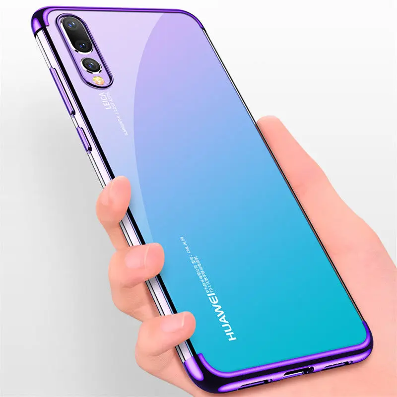 Чехол из ТПУ с покрытием для huawei Honor 20 Pro P Smart Z Plus Y9 Prime Y5 Y6 Pro, мягкая силиконовая прозрачная задняя крышка, чехол для телефона s - Цвет: Фиолетовый