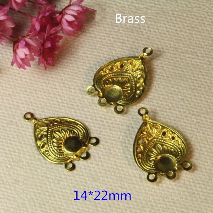 60 pcs Brass Stamping Jewelry Connectors,14*22mm Raw Brass Chandelier