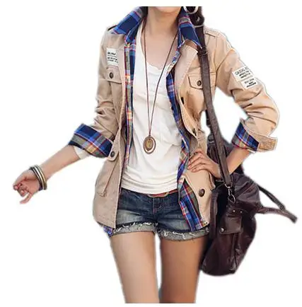 Günstig Hinzufügen 4 farben! Militär jacke frauen (keine plaid bluse) frühling herbst armee grün stickerei einstellen taille mantel chaqueta mujer C5302