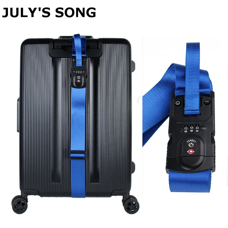 JULY'SONG Multifunctional Travel Luggage Strap Weighed customs Password lock Suitcase Strap Belt Adjustable Travel Accessories