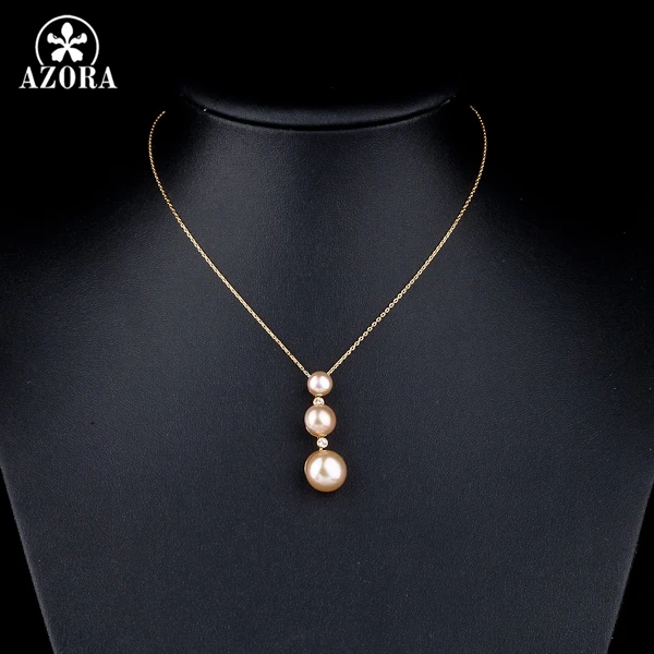 Azora золотые 3 шт. имитация жемчуга подвеска Цепочки и ожерелья TN0055|necklace a|pearl pendant