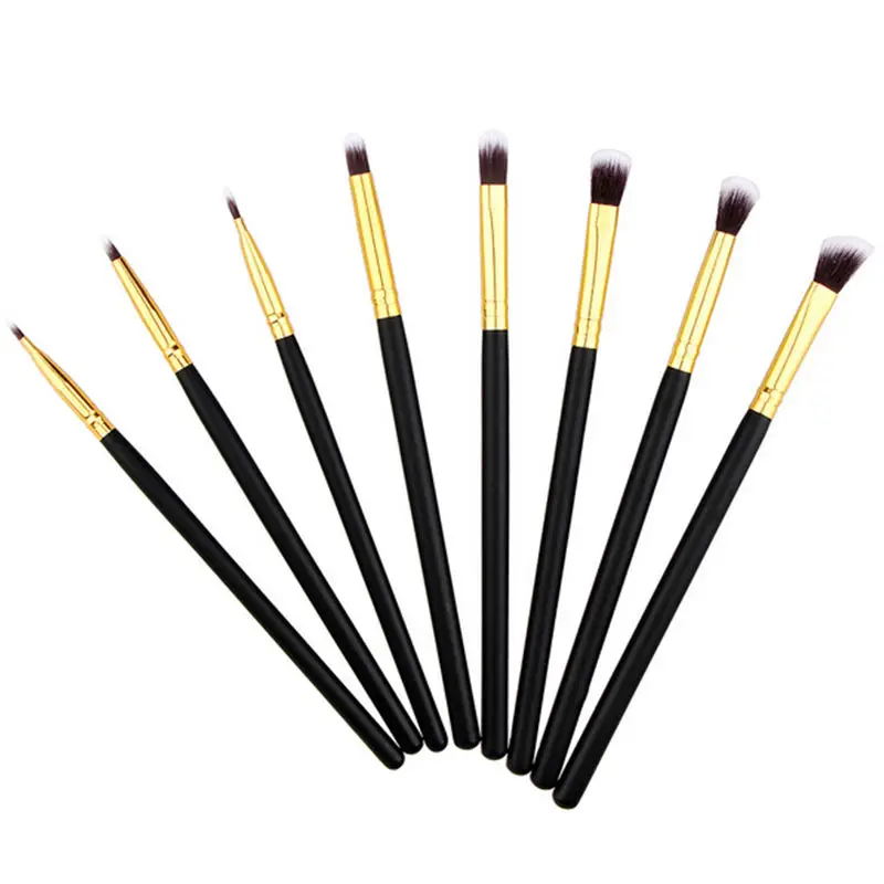 8Pcs Eyeliner Eye Shadow Brushes Blending Pencil Cosmetic Makeup Brush Eyeshadow Tools Gold