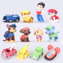 12pcs/set PAW Patrol Dog Canine Anime Doll Action Figures Car Puppy Toy Patrulla Canina Juguetes Gift for Child A8