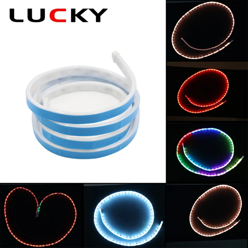 

CNILUCKY 1 set of LED Tailgate Light RGB 120CM led trunk Strip Lamp 12V Dynamic Flowing Warning DRL Luggage Compartment Lights