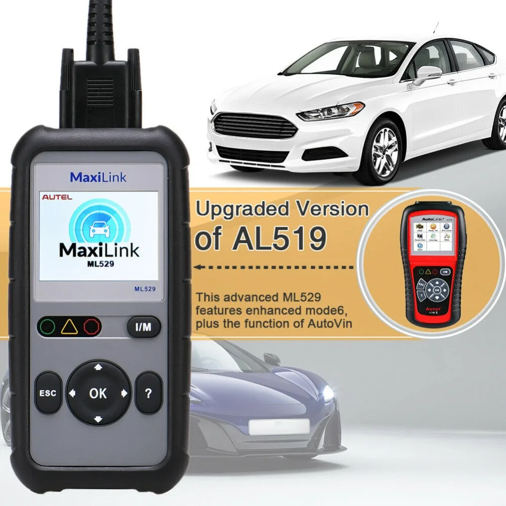 Autel MaxiLink ML529 OBD2 сканер Авто диагностический инструмент OBD 2 EOBD код считыватель полный OBDII функция диагностики PK Al519 CR6001