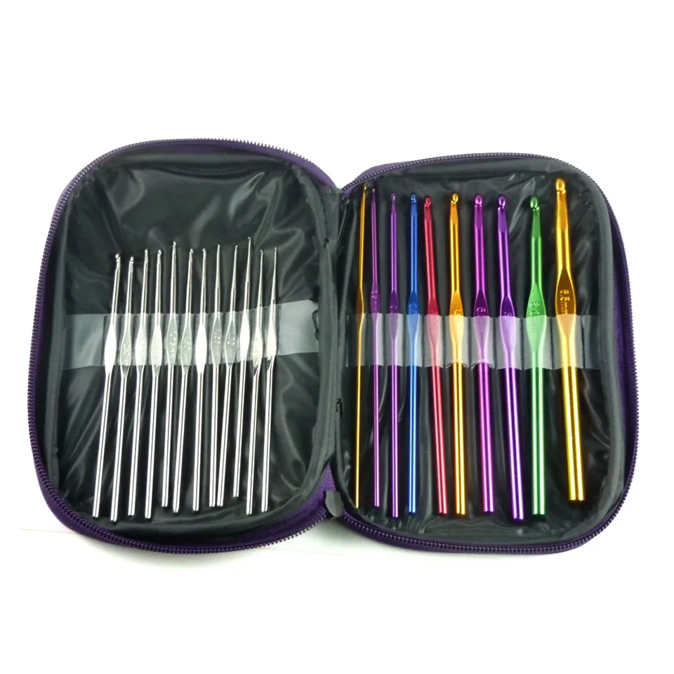 

22PCS/Set Multi Colored Aluminum Knitting Needles Crochet Hooks Set with Packaging Bag Knitted Tools