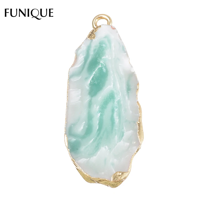 

FUNIQUE Natural Stone Pendants For Making Jewelry Water Drop&Trangle Charms 1.5mm-2mm Hole size Pendants DIY Bracelets Necklace