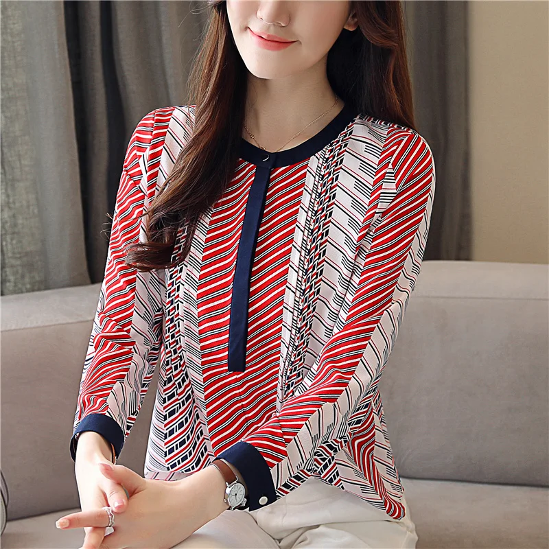 Women Blouses Women Chiffon Blouse Shirt Long Sleeve Female Tops OL Blouse Women For Shirt Blusas Feminine Blouses Top Plus Size