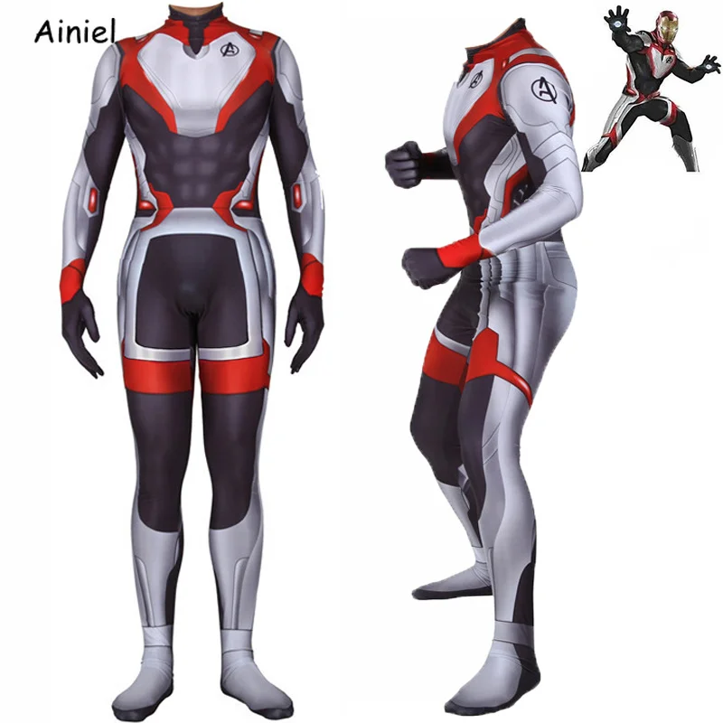 

Avengers Endgame Quantum Realm Cosplay Costume Superhero Captain America Iron Man Zentai Bodysuits Halloween Costumes Adult Kids