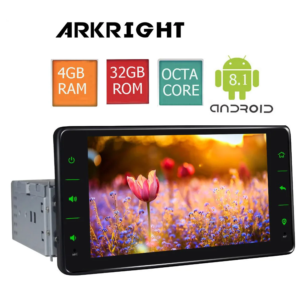 Excellent ARKRIGHT 6.2" 1din 4GB 32GB SC9853 Octa Core Universal Car Radio Audio Stereo GPS Navigation Carplay Head Unit Multimedia Player 4