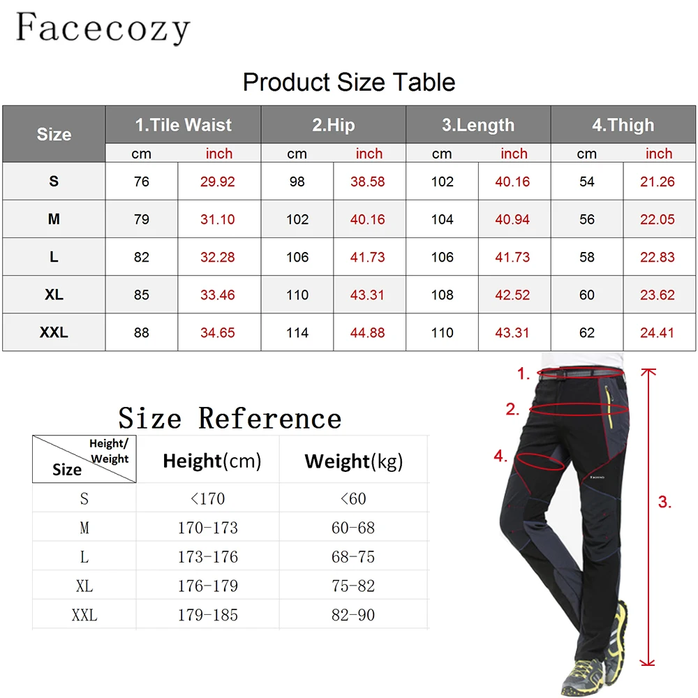 Мужские быстросохнущие брюки Facecozy уличные дышащие для походов на весну и лето