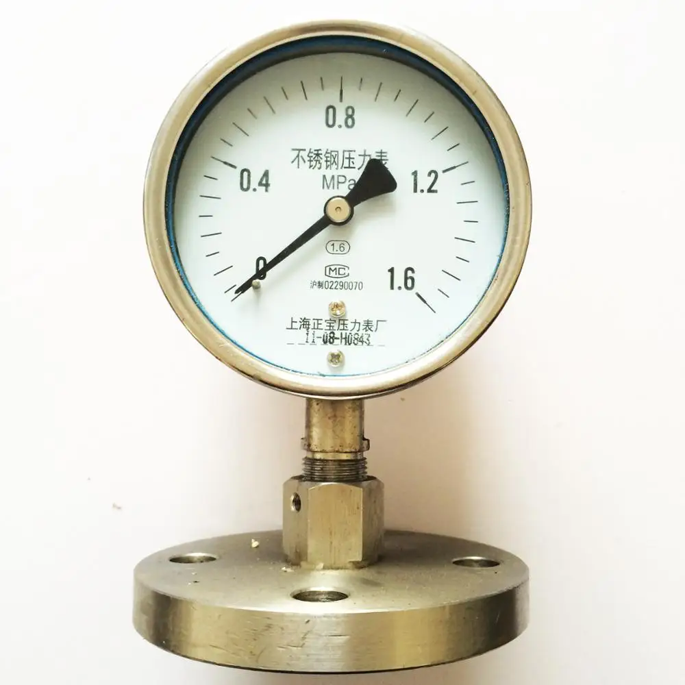 YBF 100MF 0 1.6 flange connection stainless steel diaphragm pressure