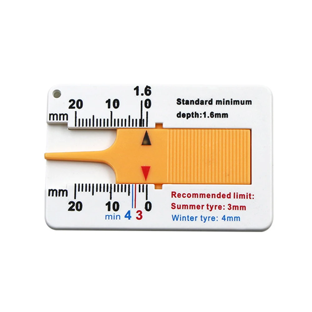 0-20mm Auto Car Tyre Tread Depth Meter Indicator Gauge Motorcycle Trailer Van Wheel Measure Thickness Detection Tool Repair Tool - Цвет: Цвет: желтый