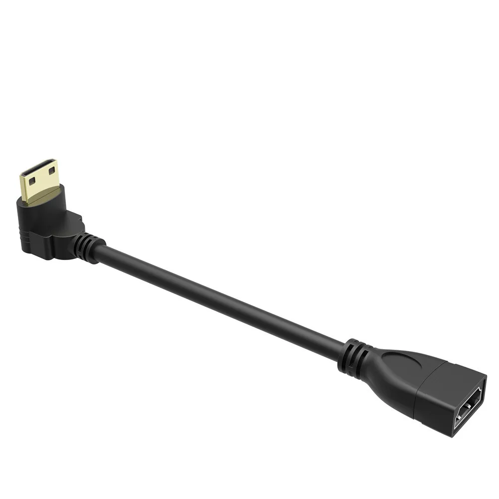 Высокая скорость 15 см 90 градусов Mini HDMI штекер HDMI Женский конвертер Кабель-адаптер для ПК HDTV планшет разъем Поддержка 3D