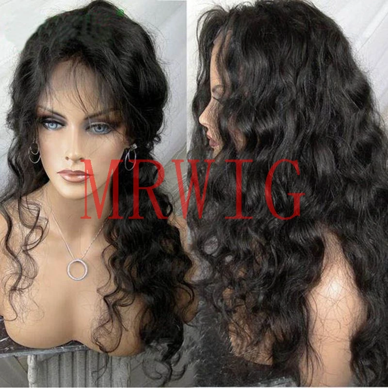 MRWIG Glueless фронта шнурка детские волосы 180% высокая плотность 16-26 дюймов черный/коричневый/светлые длинные свободные Вьющиеся Бесплатный