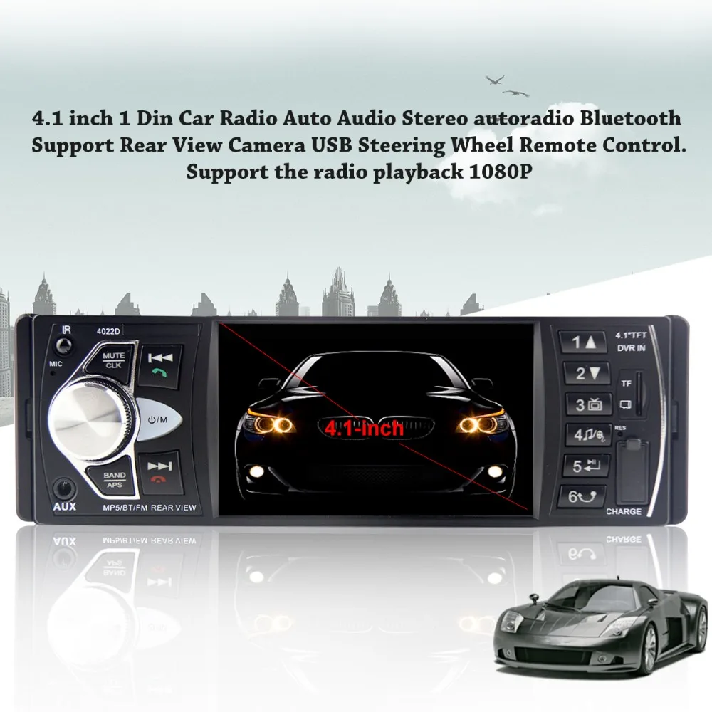 Car Radio 1 Din Auto Audio Car Stereo 4.1 inch FM Bluetooth Support Rear View Camera USB MP5 Multimedia Playerautoradio 4022D