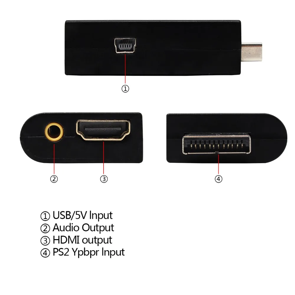 Wiistar Mini PS2 a HDMI Audio Video Converter Adattatore con 3.5mm Audio Martinetti Full HD 1080 P 
