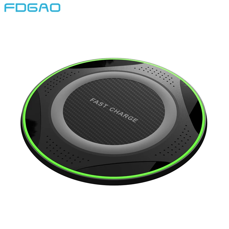 

FDGAO QI Wireless Charger for iPhone XS Max XR X 8 10W Fast Charging Pad For Xiaomi Huawei Samsung Note 8 9 S9 S8 USB Quick Dock