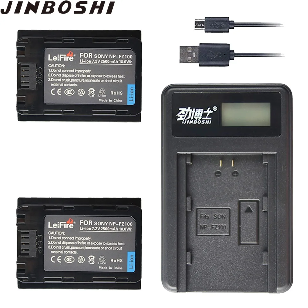 

2Pc 2500mAh NP FZ100 NP-FZ100 NPFZ100 Battery + LCD USB Charger for Sony FZ100 Battery A7R III A7 III BC-QZ1 A9/A9R Alpha9