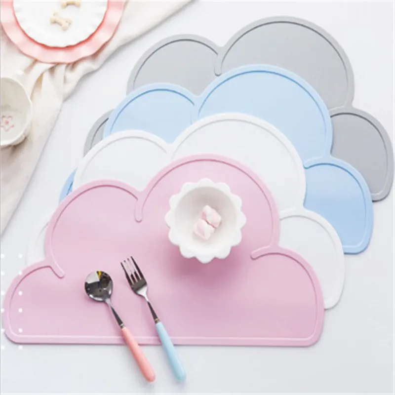 Ideacherry/младенцев облака силикона Коврики на стол Nordic Стиль Водонепроницаемый мобильный Platemat для кормления противоскользящие Кухня посуда