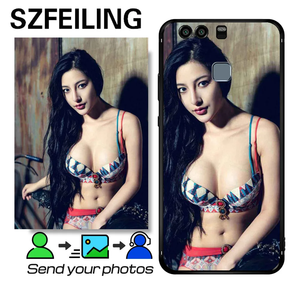 

Customized Image Print phone case For Huawei Mate 9 10 20 Pro P20 P8 P9 Plus P30 P10 Lite X Matte cover Photo black Fitted case