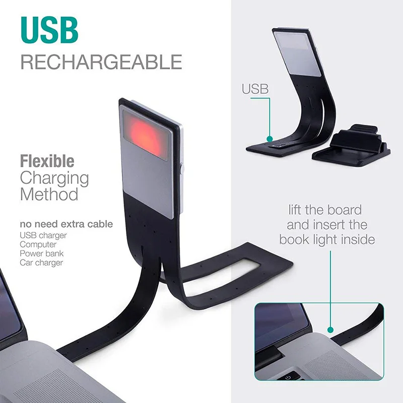 

LED Reading Light USB Charging Bookmark Night Lamp with Clip Bedroom HYD88