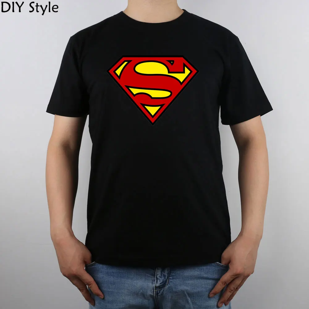 Superman Shield t shirt Top Pure Cotton Men T Shirt-in T-Shirts from Men's Clothing on 