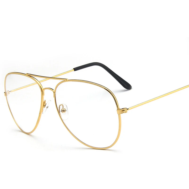DIGUYAO, негабаритные прозрачные очки пилота для женщин, прозрачные оптические линзы, металлическая оправа, поддельные очки, фирменный дизайн