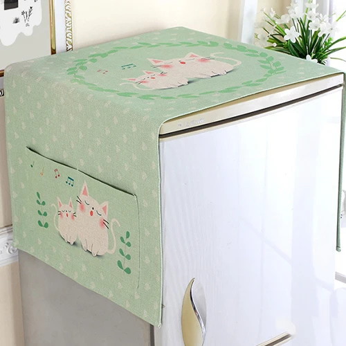 Хлопковая ткань художественный холодильник стиральная машина пылезащитный чехол многофункциональная Водонепроницаемая хозяйственная сумка отделочная сумка для хранения домашняя Горячая - Цвет: cat