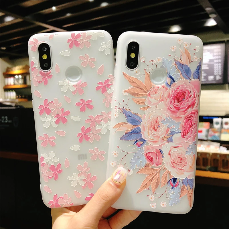 

Phone case for Redmi Note 4X Note5 5A Beautiful flowers matte soft protective case For Xiaomi Mi 6X 8 Mix2 2S Conque