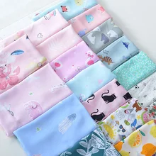 Новинка года, 140x50 см, вискозная ткань с рисунками из мультфильмов, фиолетовая хлопковая одежда с цветочным принтом и бантом для кошек, летняя одежда, одежда, пижамы подкладка 140 г/м