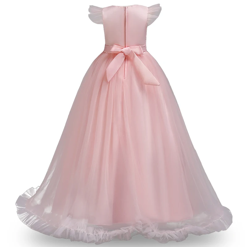 Г. Зимнее платье с цветочным узором для девочек; Детские платья для девочек; костюм; свадебное платье; длинное праздничное платье принцессы для детей-подростков